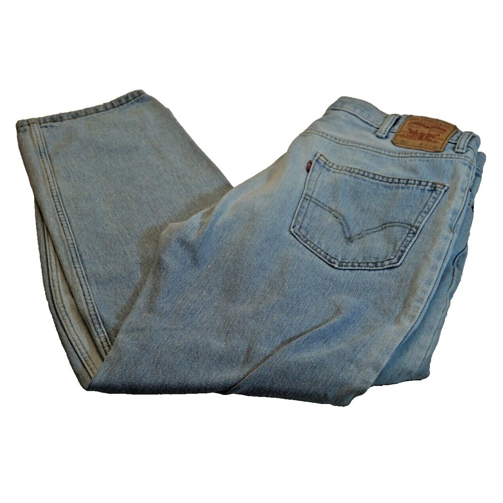 Levis 550 Relaxed Fit Straight Leg Denim Jeans Mens Size 38x32 Blue Light Wash